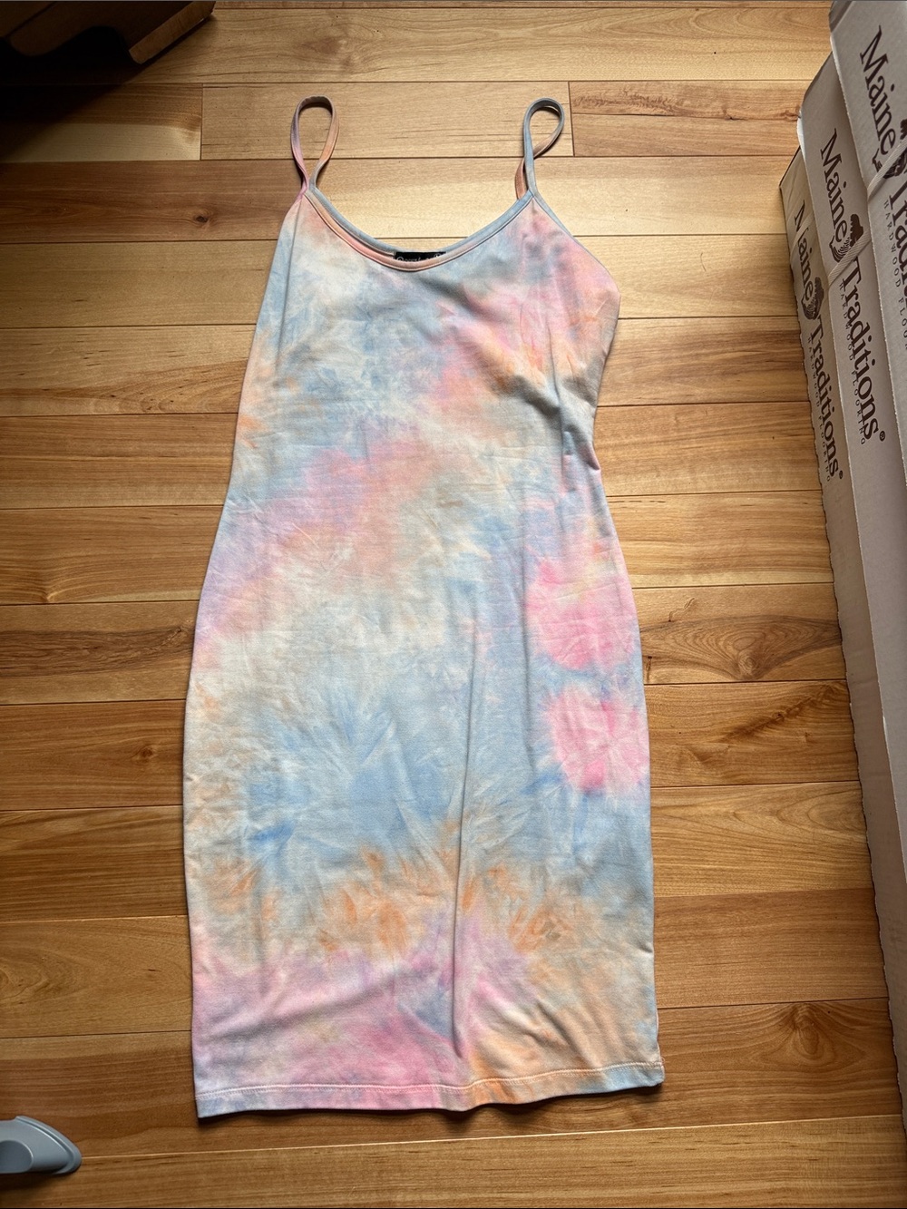 Tie-Dye Dress in Pastel Blue, Pink & Peach